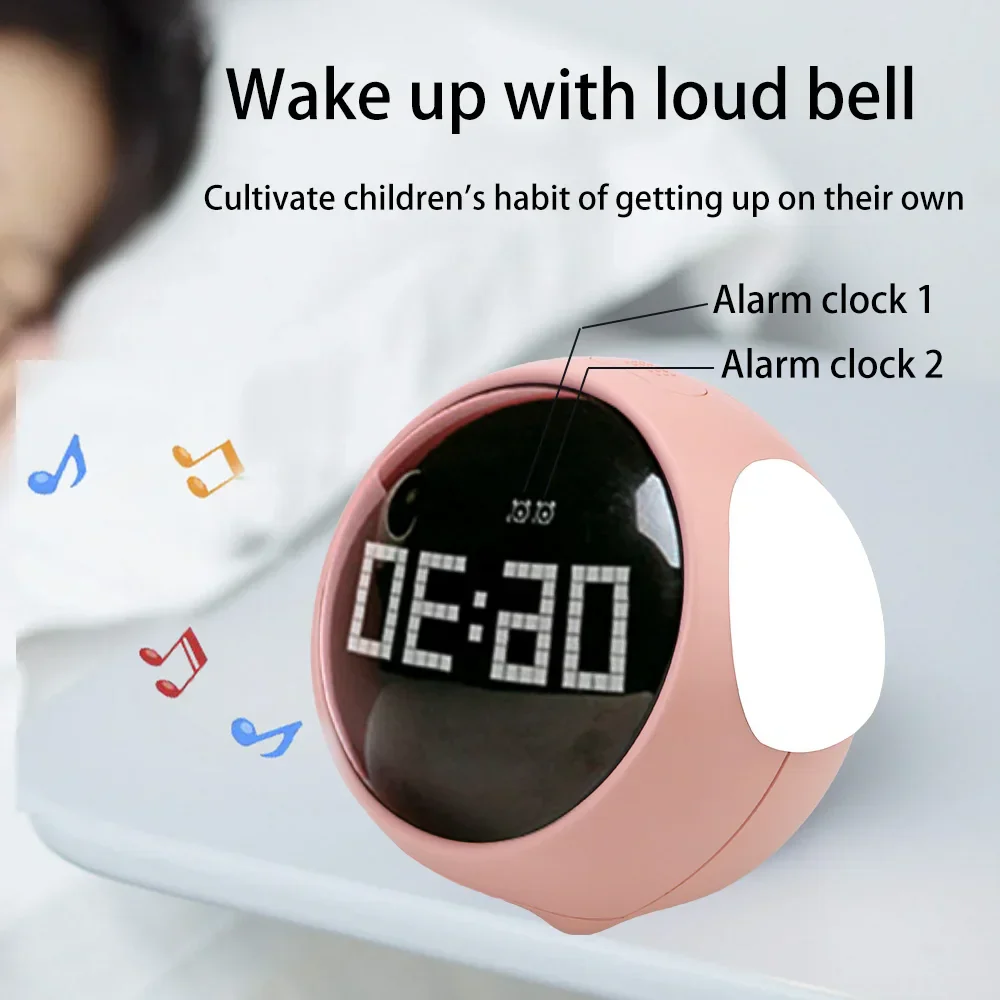 Cute Expression Night Light Alarm Clock - Image 3