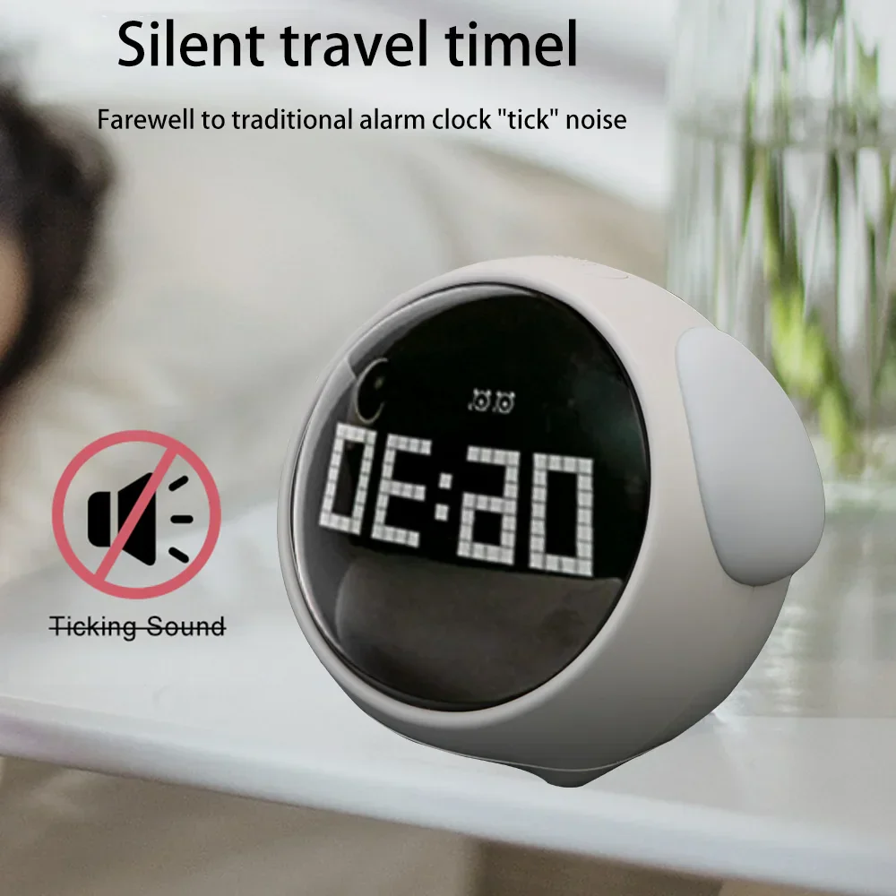 Cute Expression Night Light Alarm Clock - Image 4