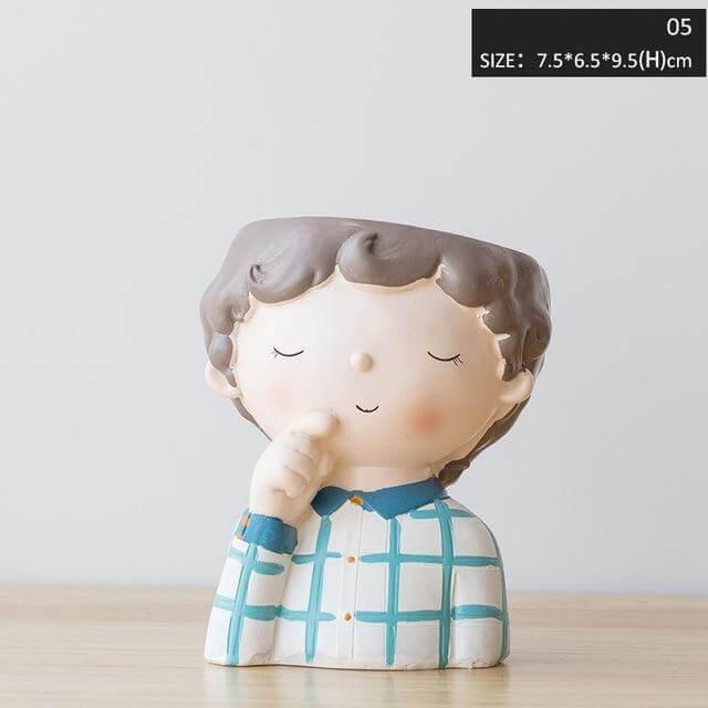 Cute Girl Flowerpot Home Decor Vase - Image 7