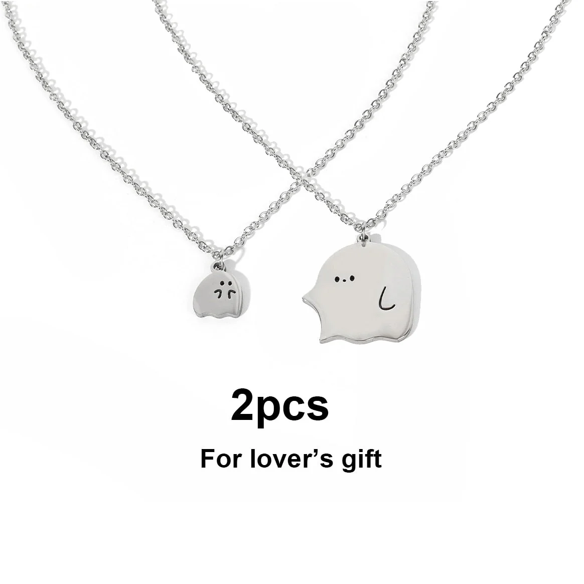 Cute Little Ghost Couple Necklace - Image 9