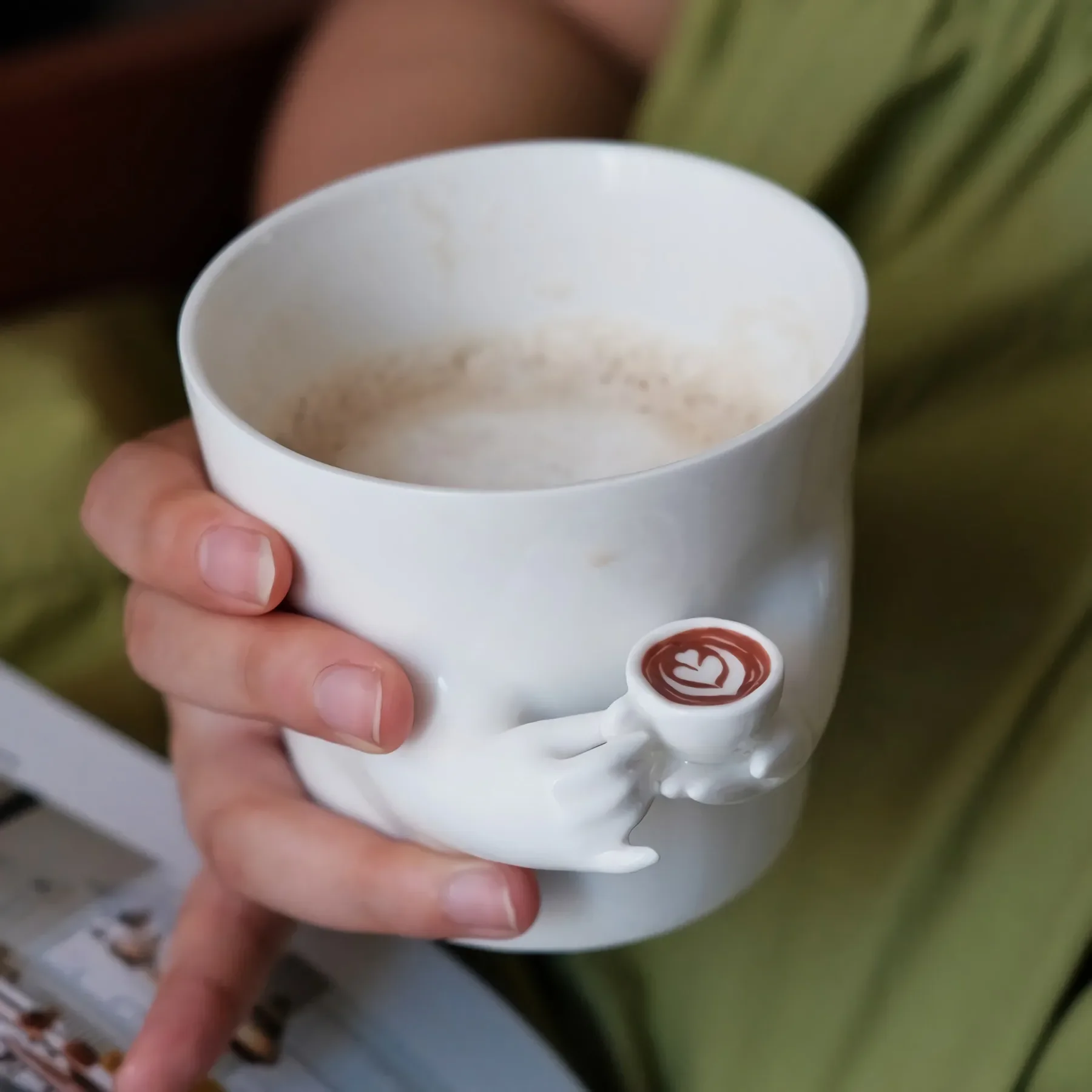 Cute Mug-in-Mug Korean Style Coffee Cup - Image 2