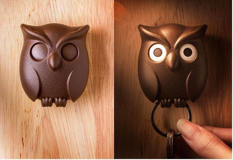 Cute Night Owl Magnetic Wall Key Holder - Image 2