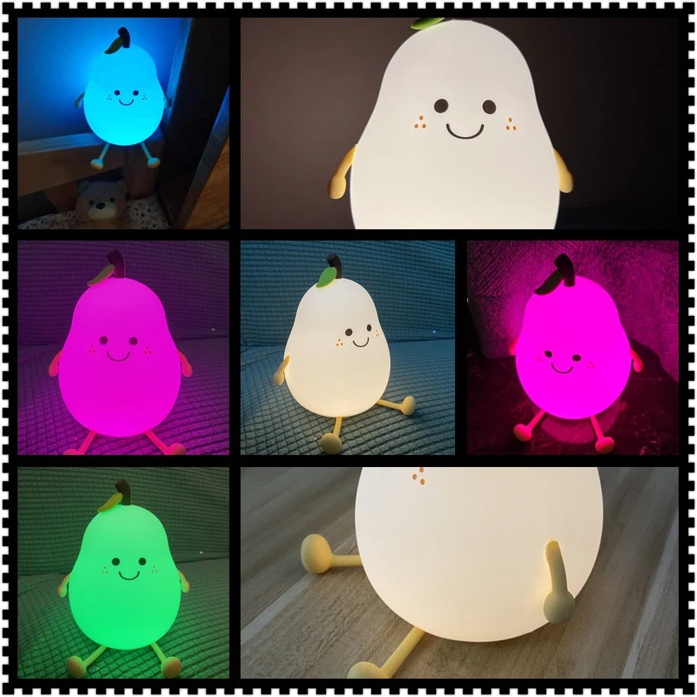 Cute Pear Bedside Touch Night Lamp - Image 4