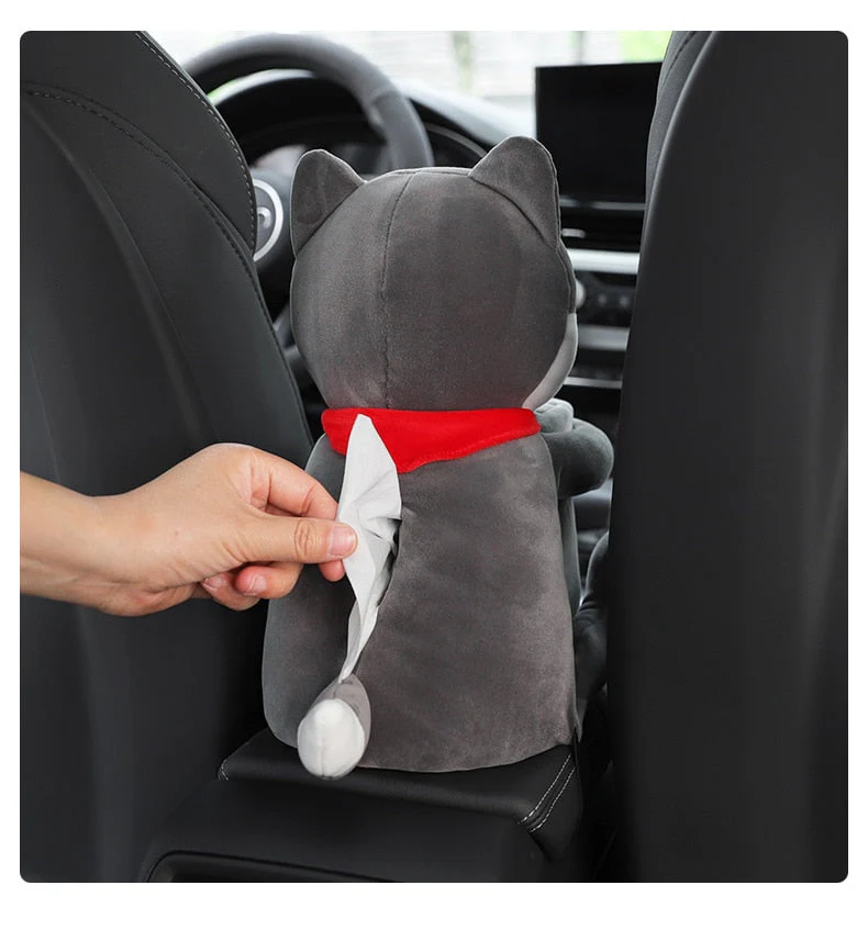 Cute Plush Animals Armrest Tissue Box - Image 2