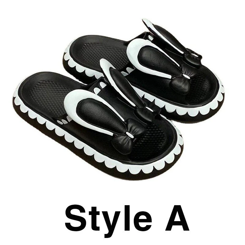 Cute Rabbit Low Wedge Women Slippers - Image 7