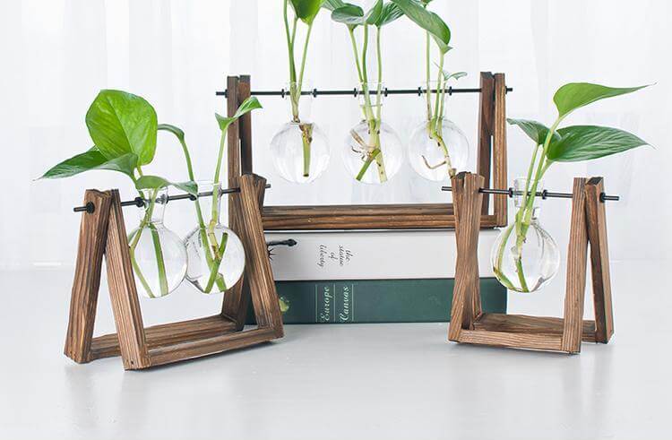 Decorative  Wooden Vase With Wooden Tray - Image 10