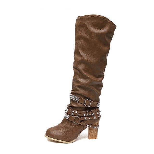Designer Stylish Mid-calf  Non-slip Female Boots - Image 5