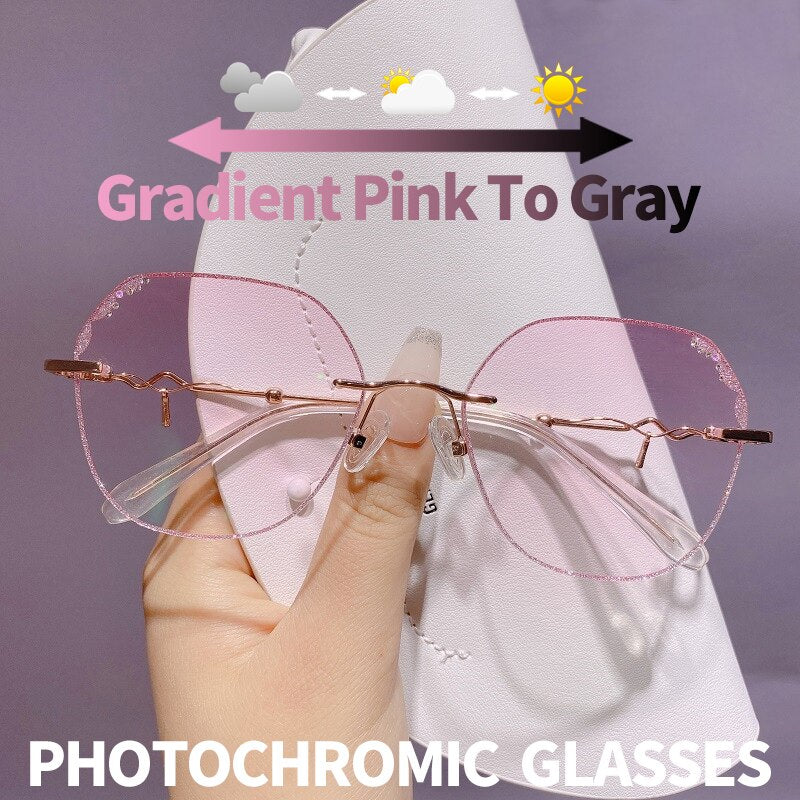 Diamond Sight Rimless Fashion Eyeglasses - Image 9