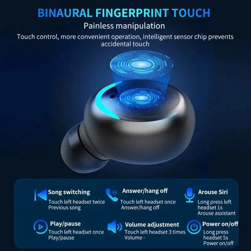 Digital Display Wireless Bluetooth Waterproof Earbuds - Image 4