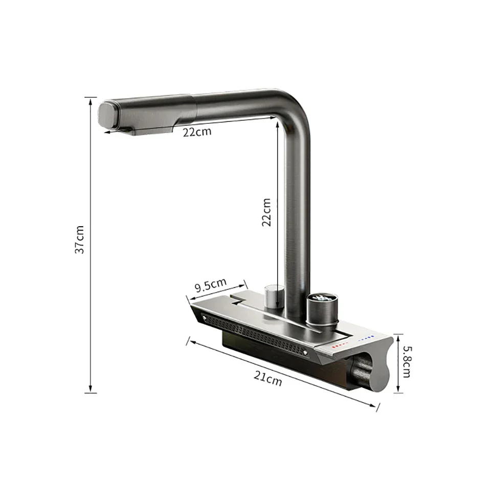 Digital Pull-Down Rain Waterfall Kitchen Faucet - Image 6