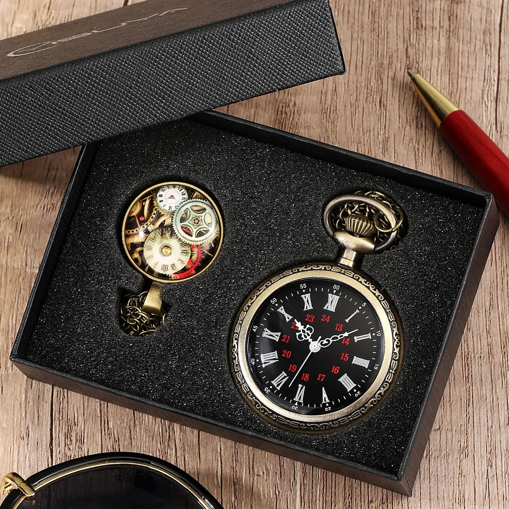 Digital Stainless Steel Pocket Watch Gift Set - Image 17