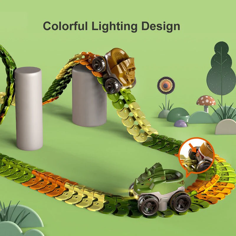 Dinosaur Traffic Jam Gravity Race Track Toy - Image 3