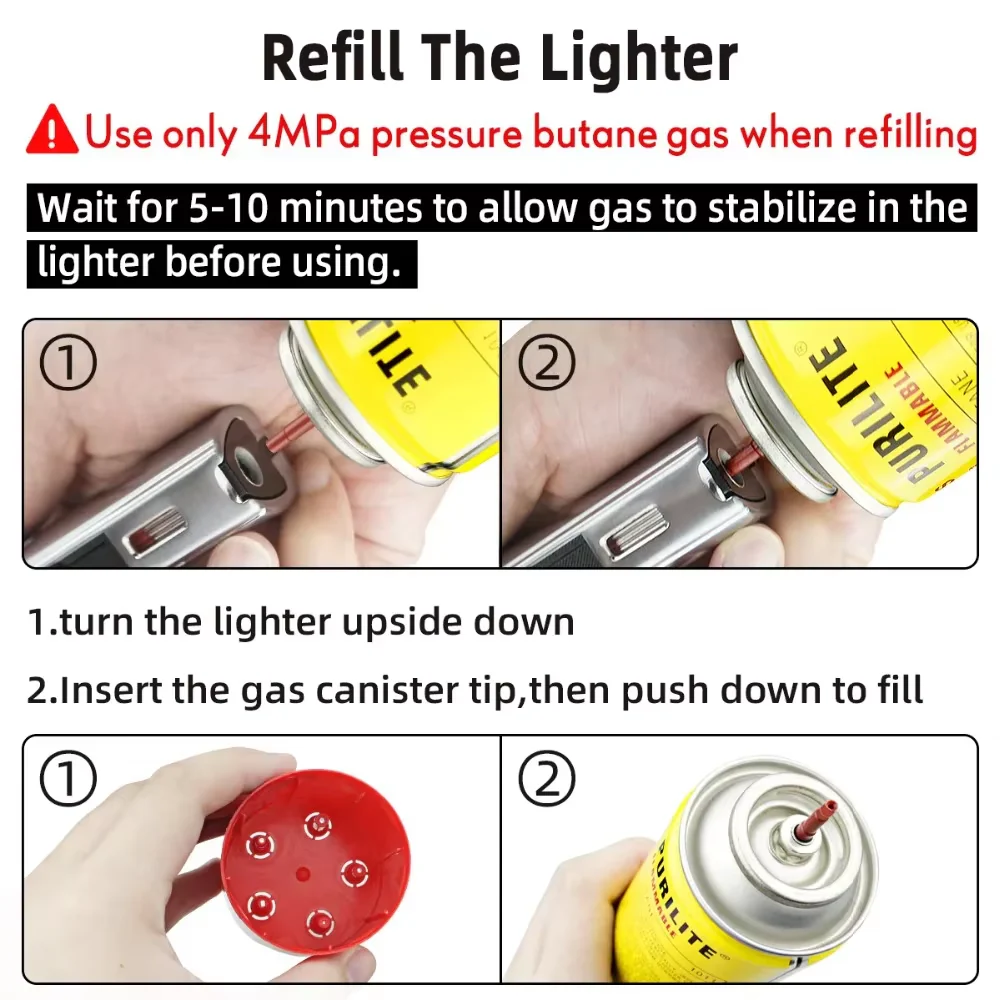 Direct Flame Outdoor Windproof Metal Butane Gas Lighter - Image 7