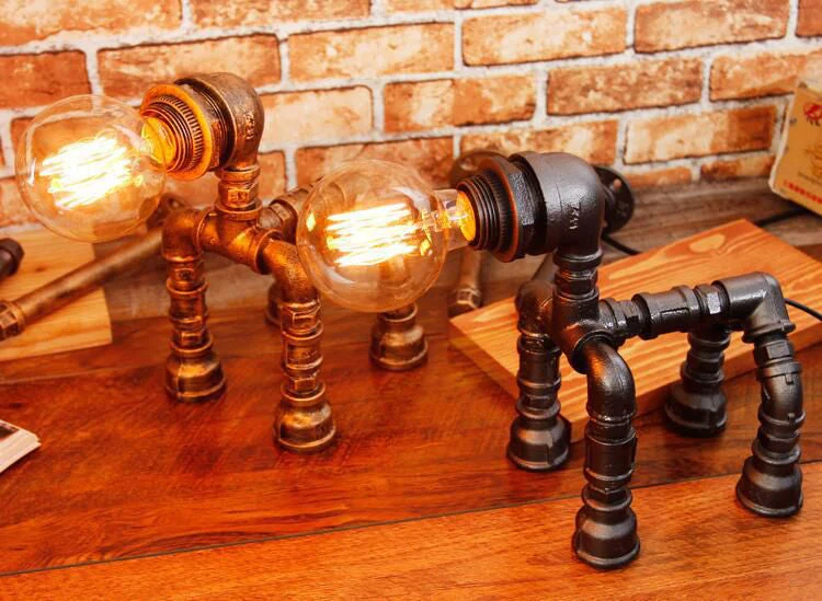 Dog Puppy Iron Pipe Table Lamp - Image 7