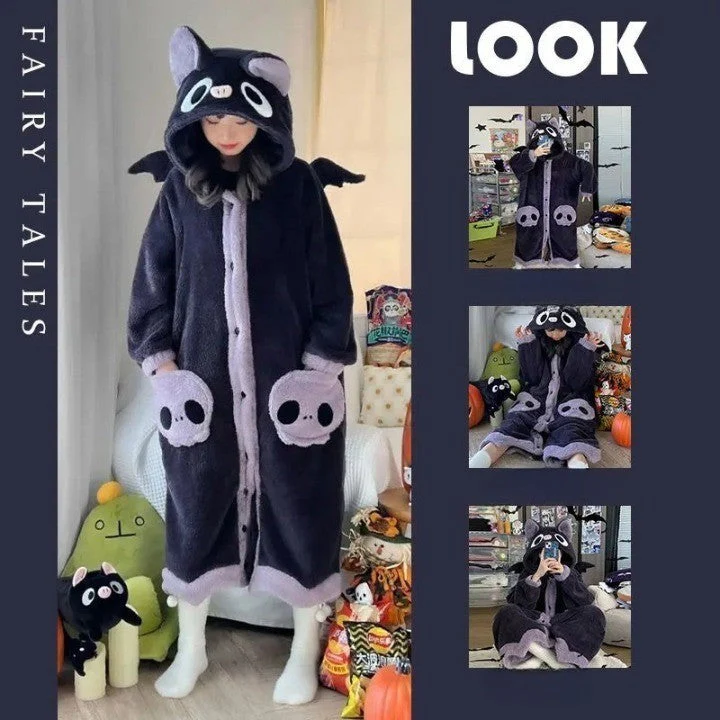 Dreamy Fox Thick Animal-Theme Hooded Blanket Pajamas - Image 10
