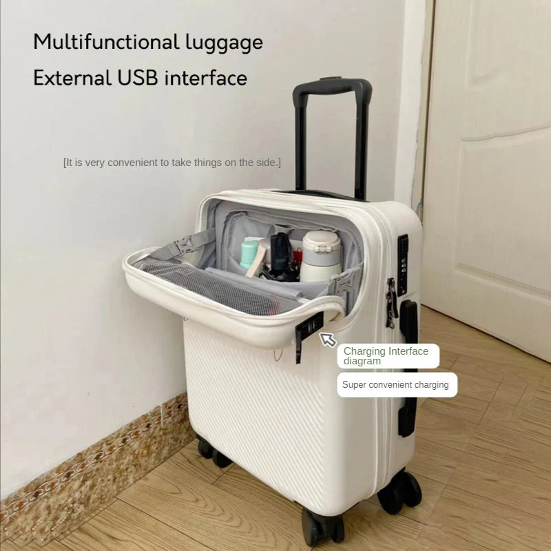 Easy Access Elegant Front-Opening USB Charging Luggage - Image 3