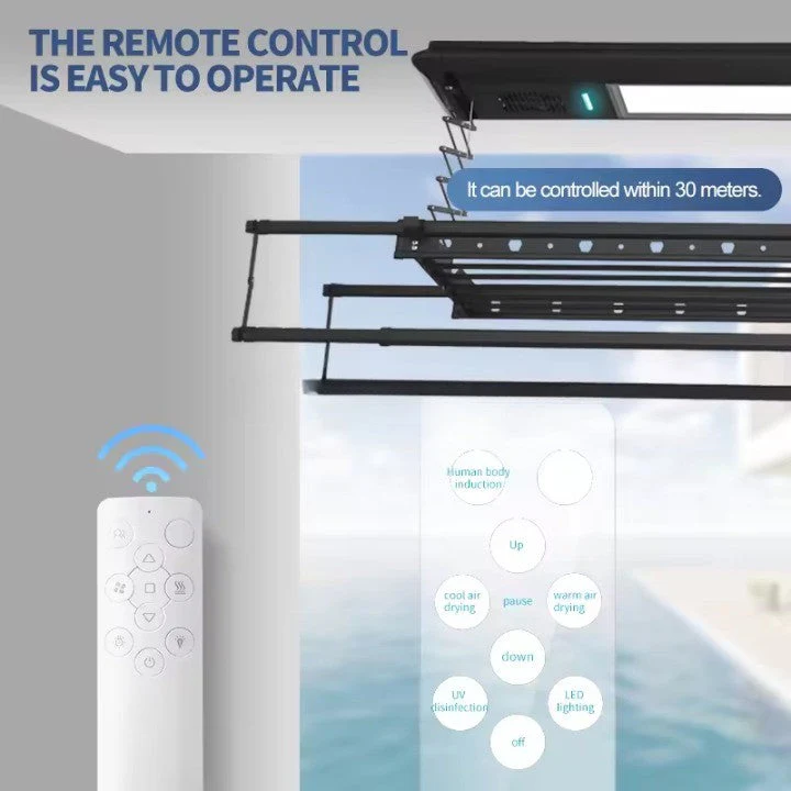 Eco-Friendly Ceiling Retractable Remote Control Smart Drying Rack - Image 5