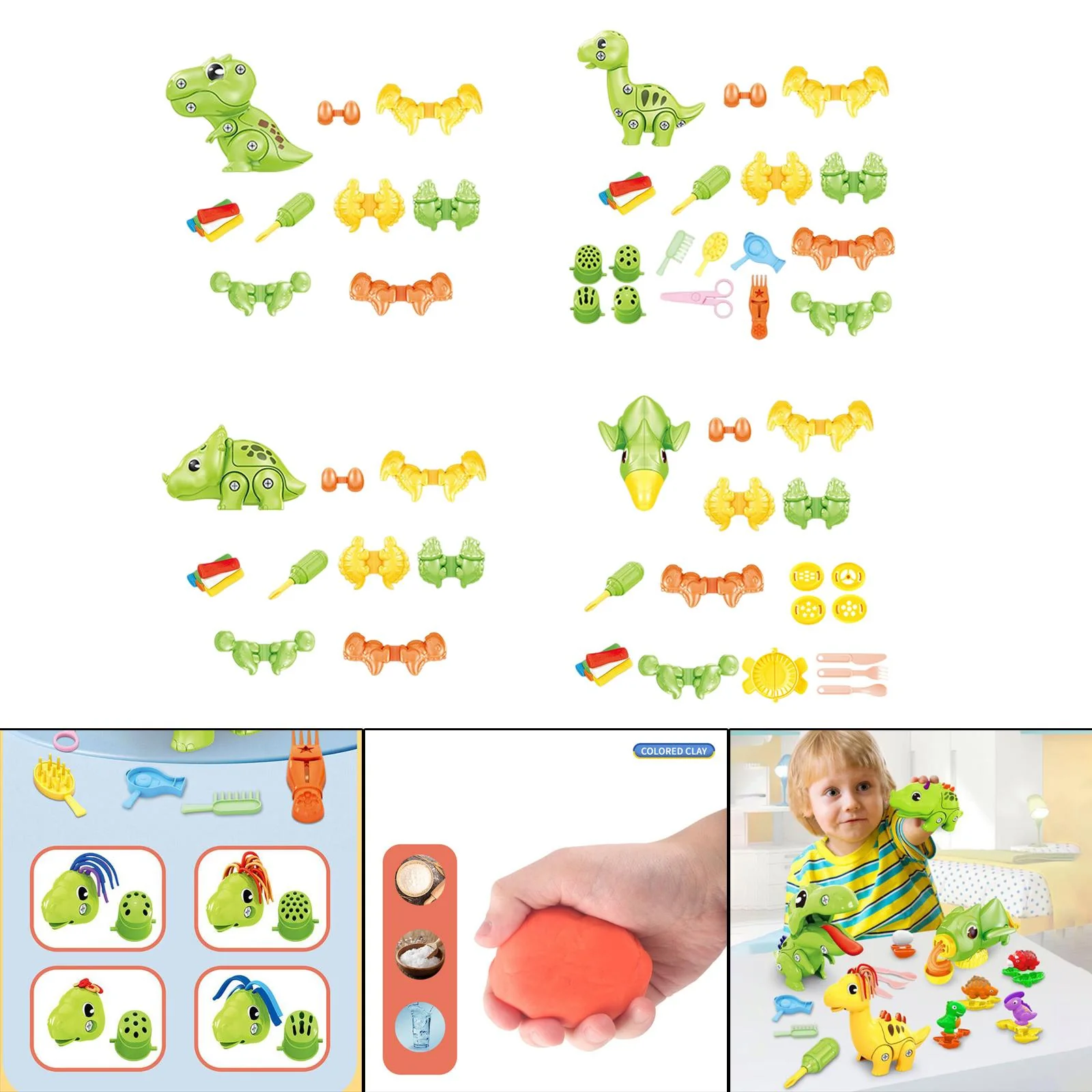 Educational Clay Modeling Dinosaur Toy Set - Image 8