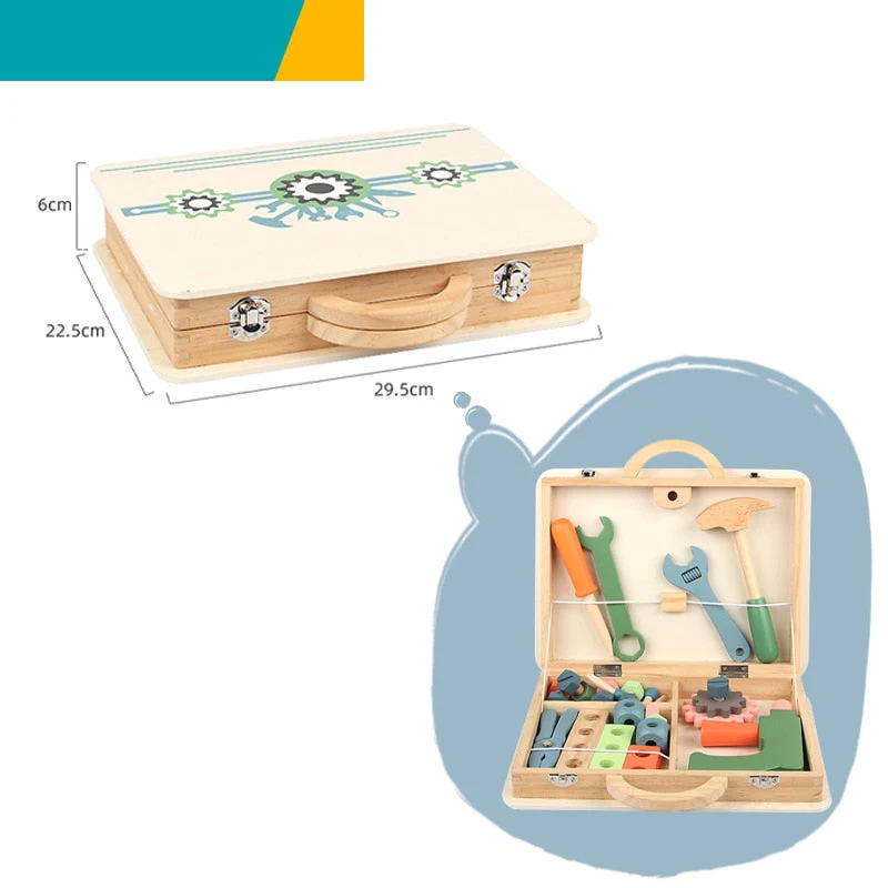 Educational Wooden Workshop Tool Toy Set - Image 6