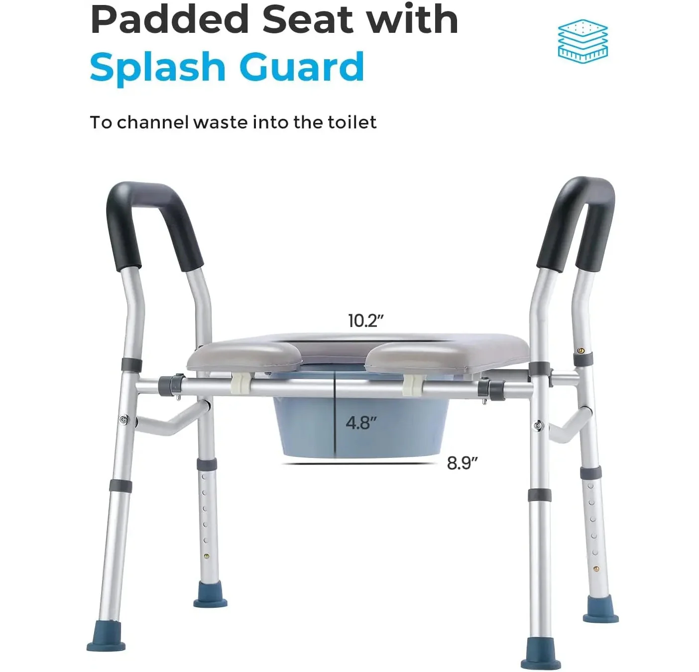 Elderly Friendly Adjustable Portable Toilet Seat - Image 3
