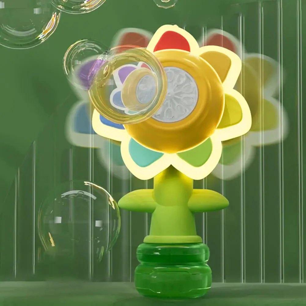 Electric Sunflower-Shaped Portable Kids Fun Bubble Maker Toy - Image 2