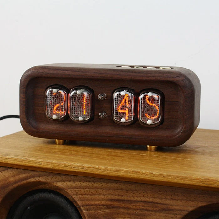 Elegant Black Walnut Digital Table Clock