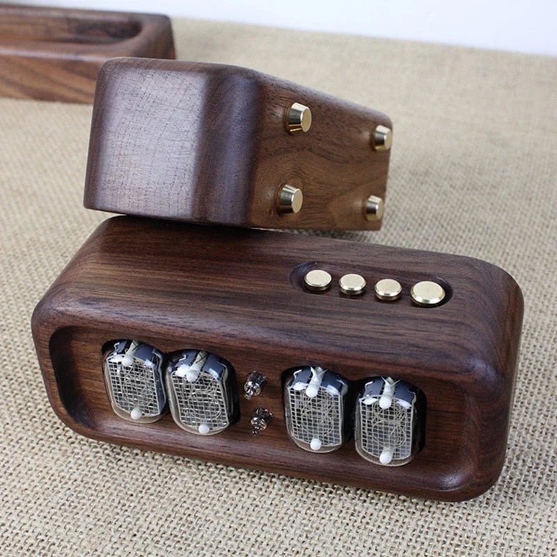 Elegant Black Walnut Digital Table Clock - Image 4