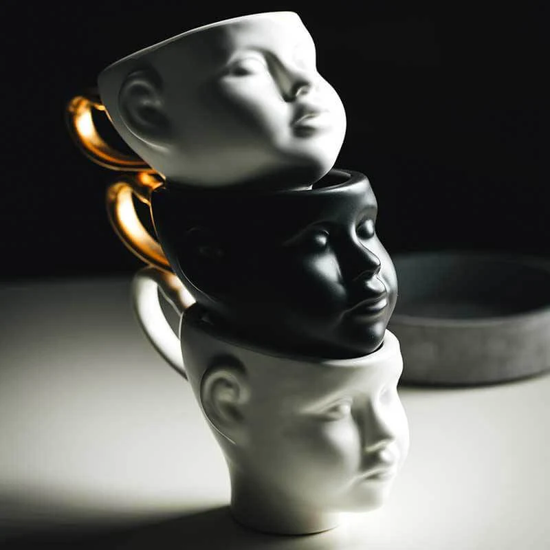 Elegant Ceramic Realistic Face Mugs - Image 5