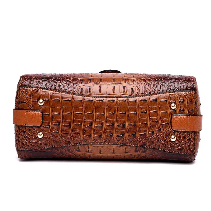 Elegant Crocodile Leather Fashion Handbag for Women - Image 16