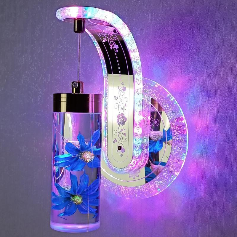Elegant Crystal Flower Dimming Wall Lamp - Image 17