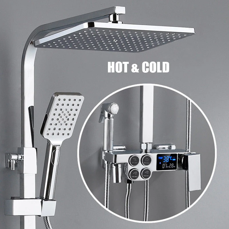 Elegant Digital Wall Mounted Smart Thermostatic Bath Faucet - Image 17