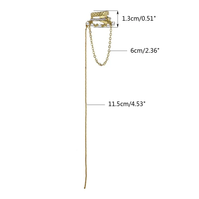 Elegant European No Ear Hole Chain Earrings - Image 5