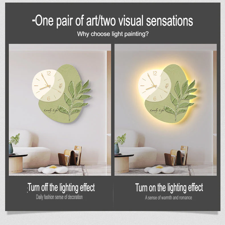 Elegant Leaf LED Silent Wall Clock - Image 6
