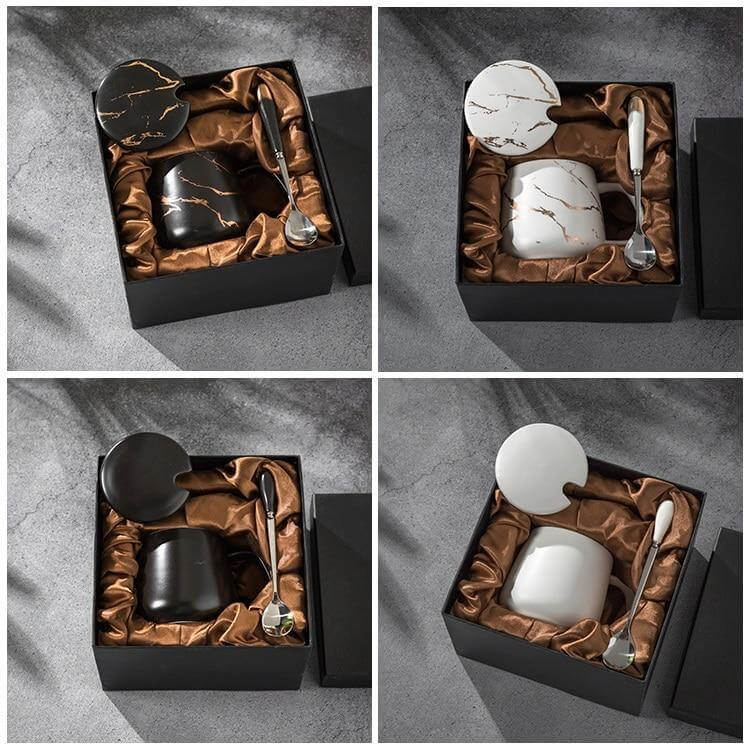 Elegant Marble Ceramic Coffee Mug Gift Set - Image 20