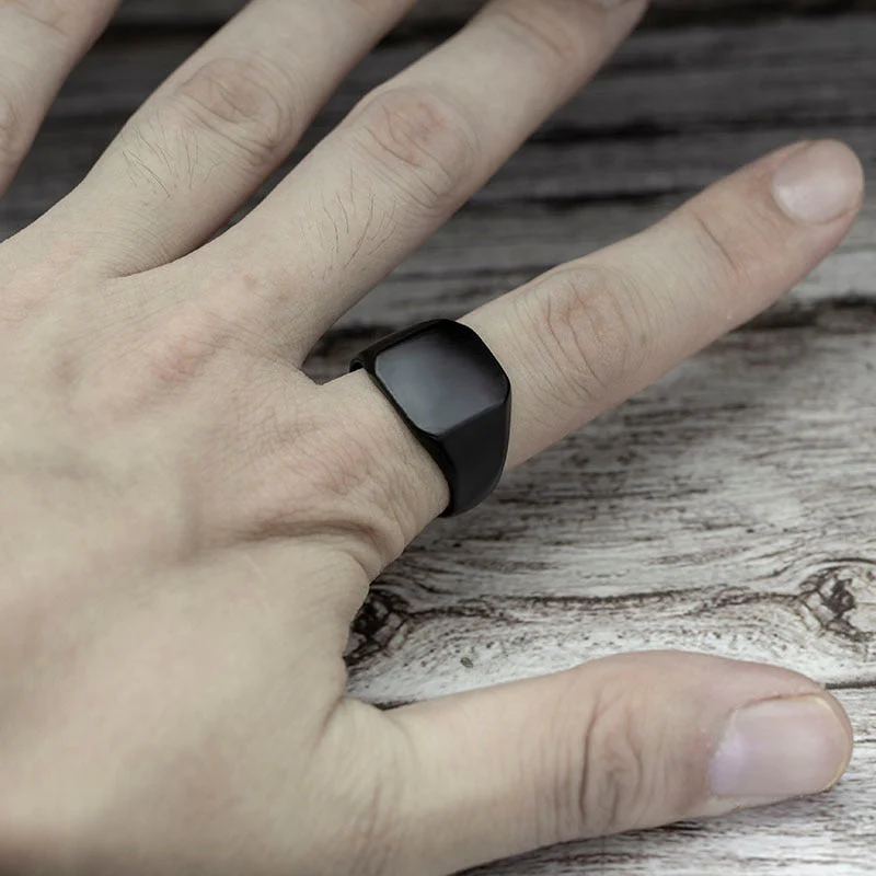 Elegant Minimal Matte Square Ring - Image 2