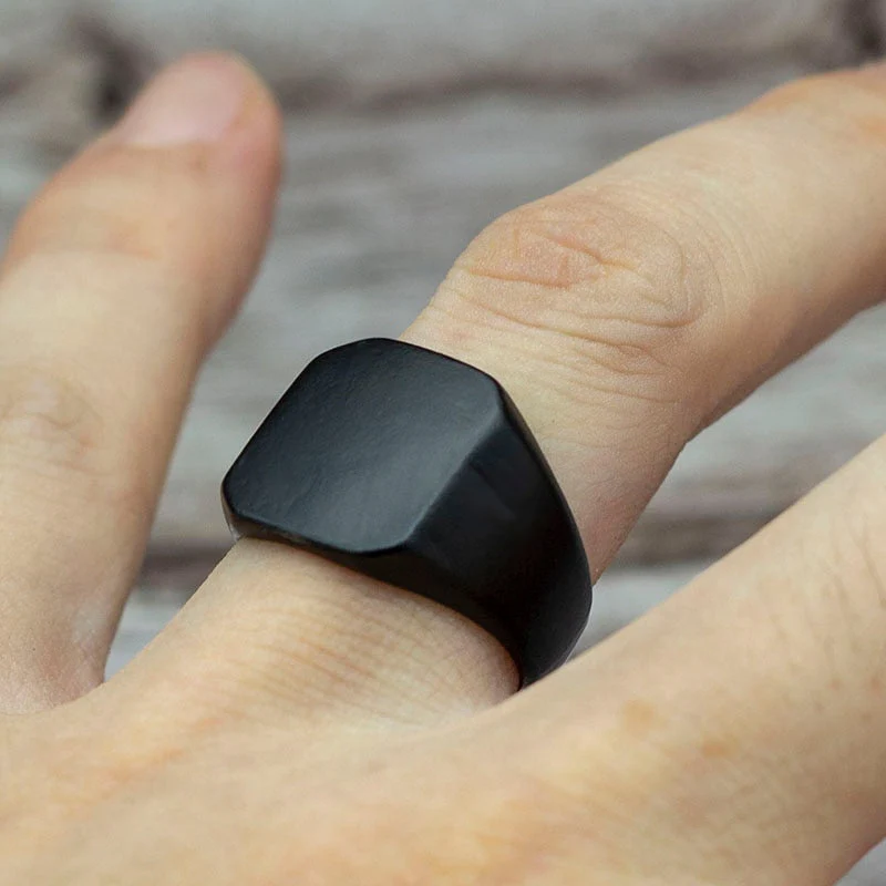 Elegant Minimal Matte Square Ring - Image 3