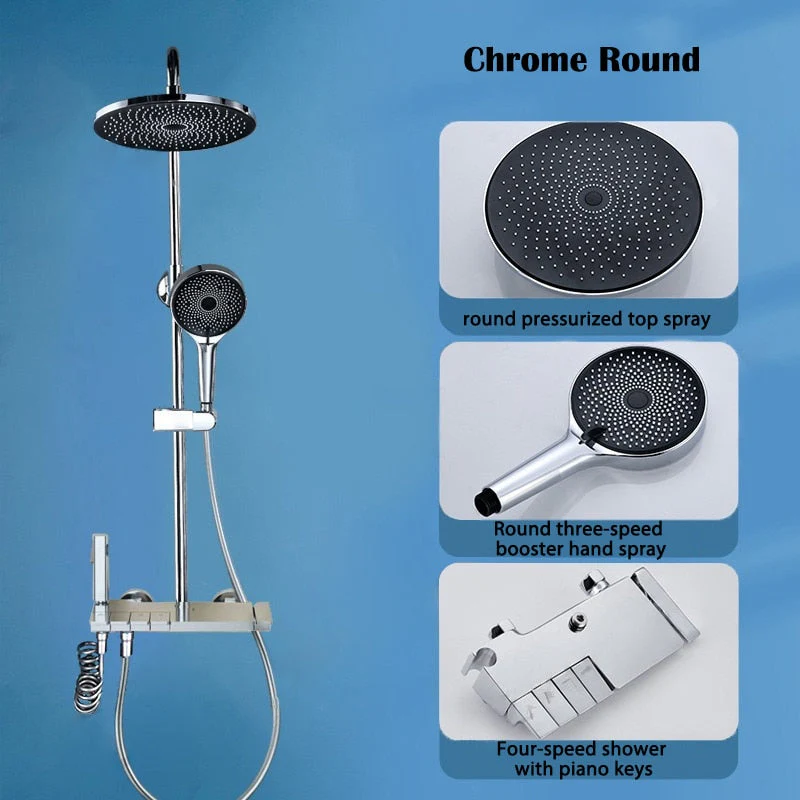 Elegant Piano Style Rainfall Bathroom Shower Set - Image 8