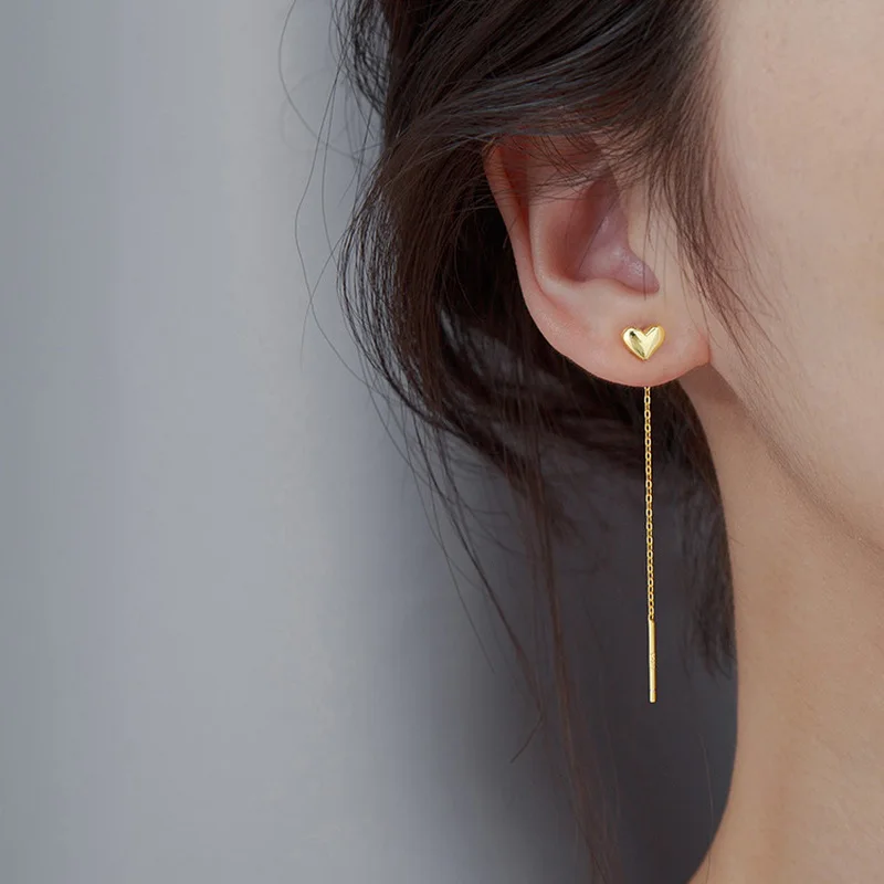 Elegant Slim Geometric Chain Earrings - Image 9