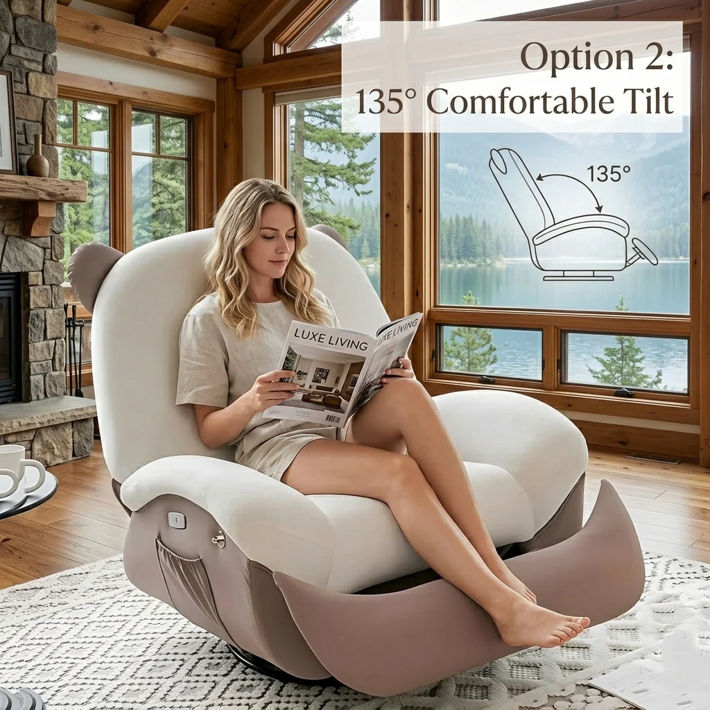 Ergonomic Comfortable Italian Style Rocking Chair - Image 5