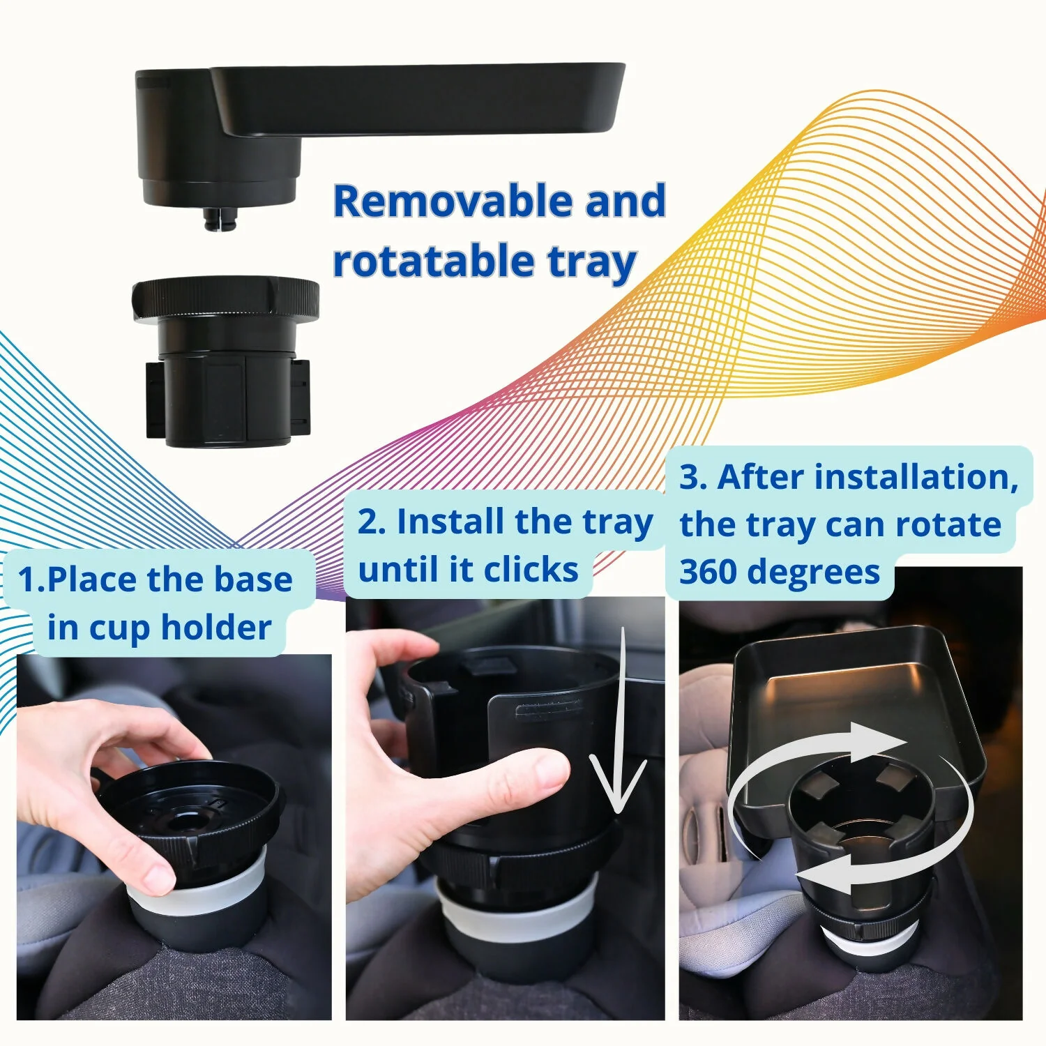Ergonomic Non-Slip Tablet Holder Kids Adjustable Car Seat Tray - Image 5