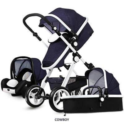 European 3 in 1 Baby Strollers with baby basket and carriage - Image 7