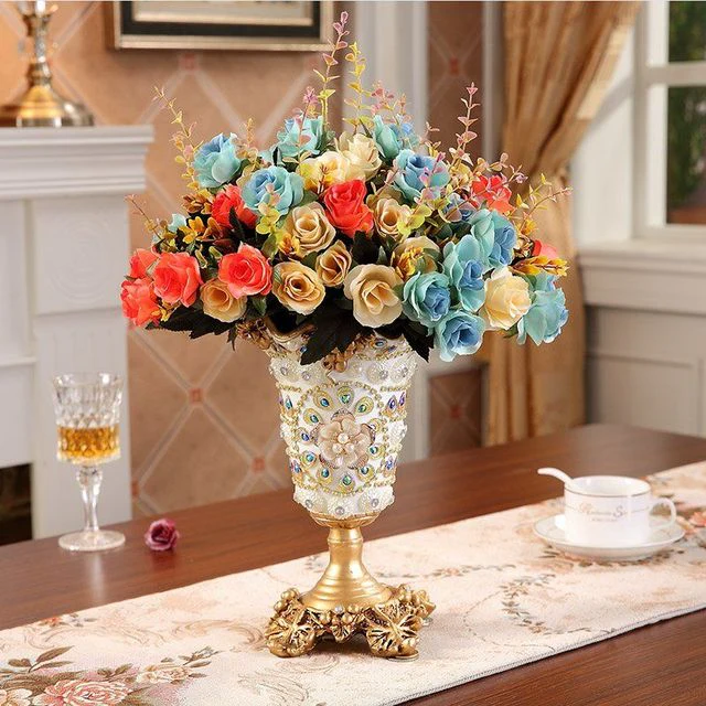 European Luxury Diamond Resin Vase - Image 3