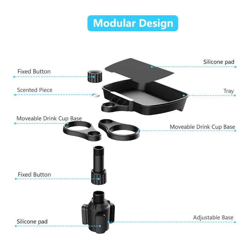 Expandable Multifunctional Car Snack Table Cup Holder - Image 5