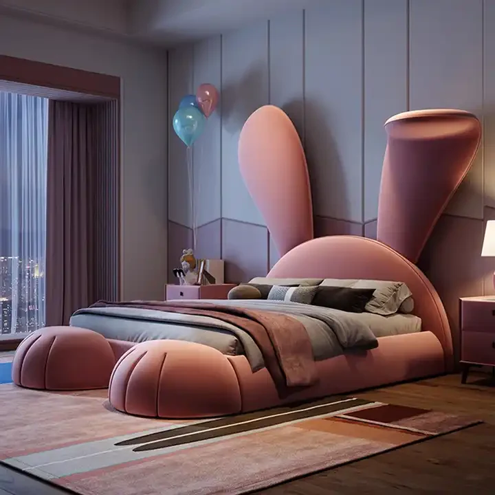 Fancy Pink Rabbit Modern Bed - Image 6