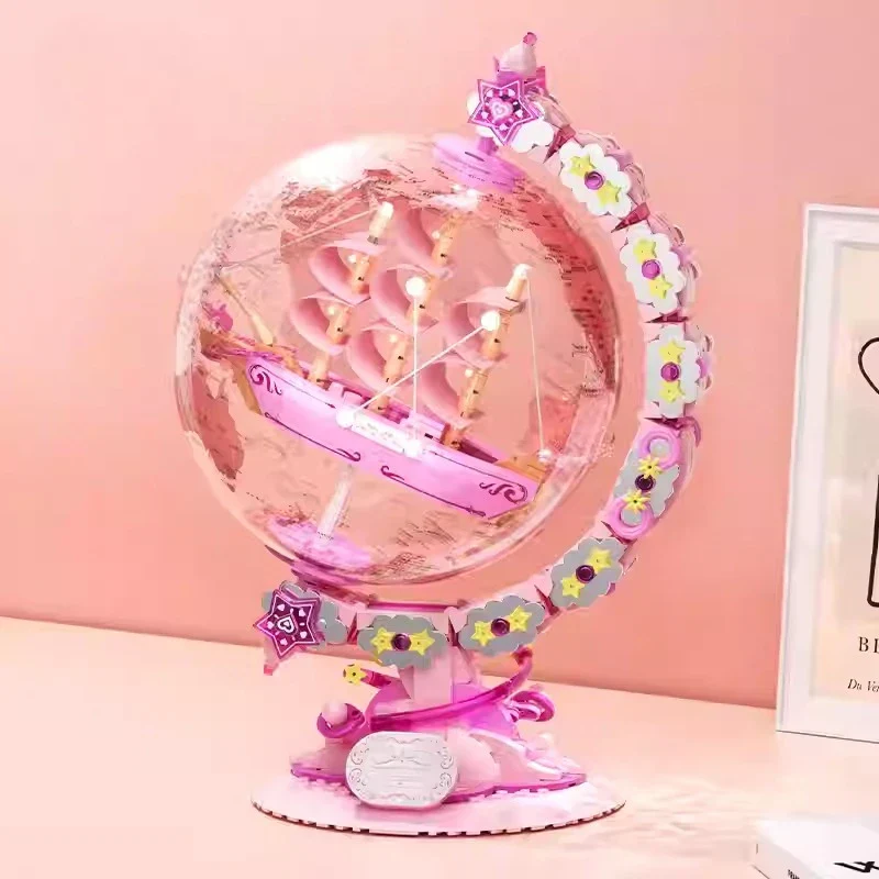 Fantasy Dream Pink Sailboat Globe Decor - Image 5