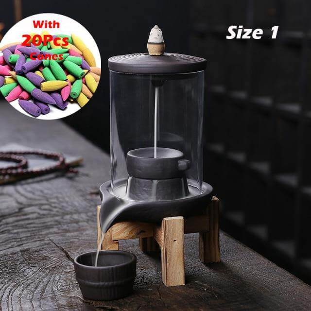 Feng Shui Ceramic Dragon Waterfall Incense Burner - Image 7