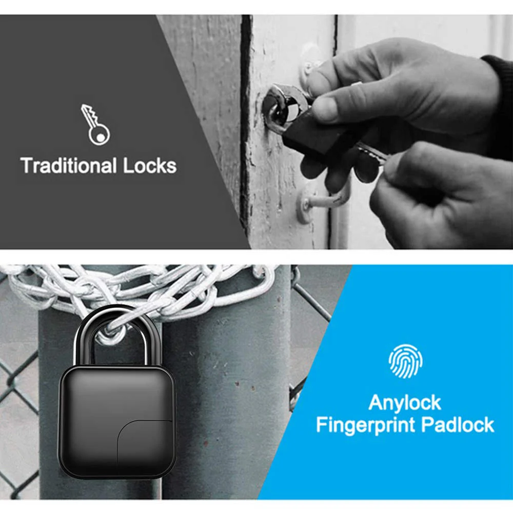 Fingerprint Auto USB Rechargeable Lock - Image 7