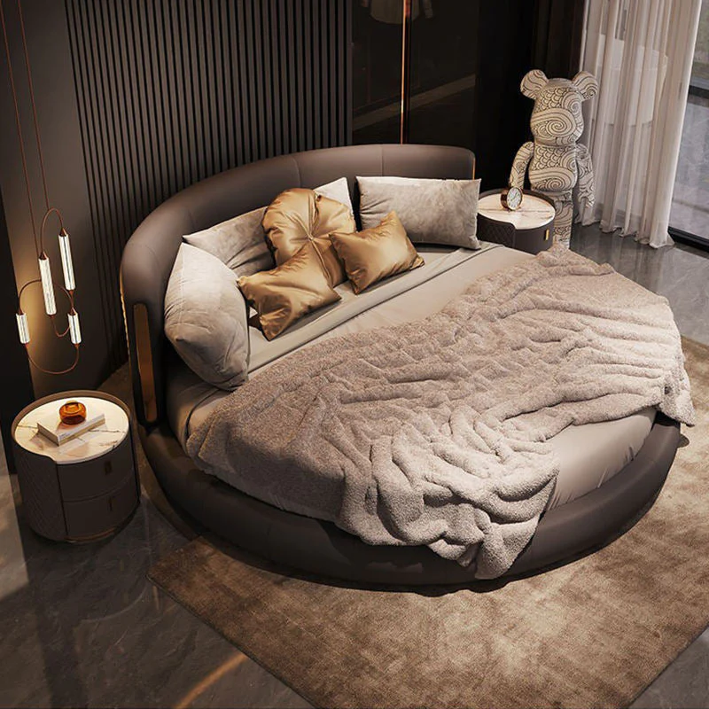 Florentine Italian Leather Minimalist Luxury Bed - Image 2