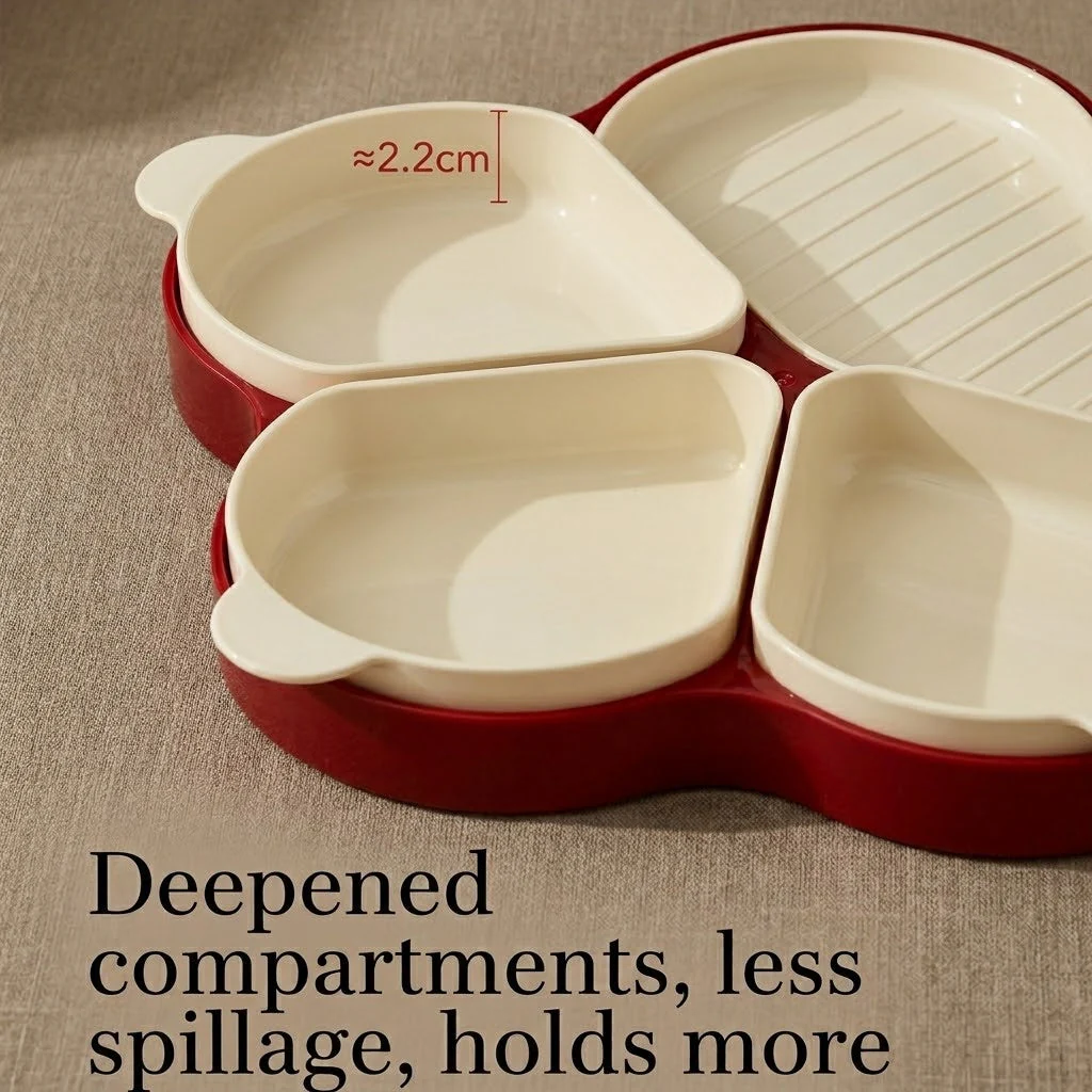Flower-Shaped Divided Food Tray - Image 7