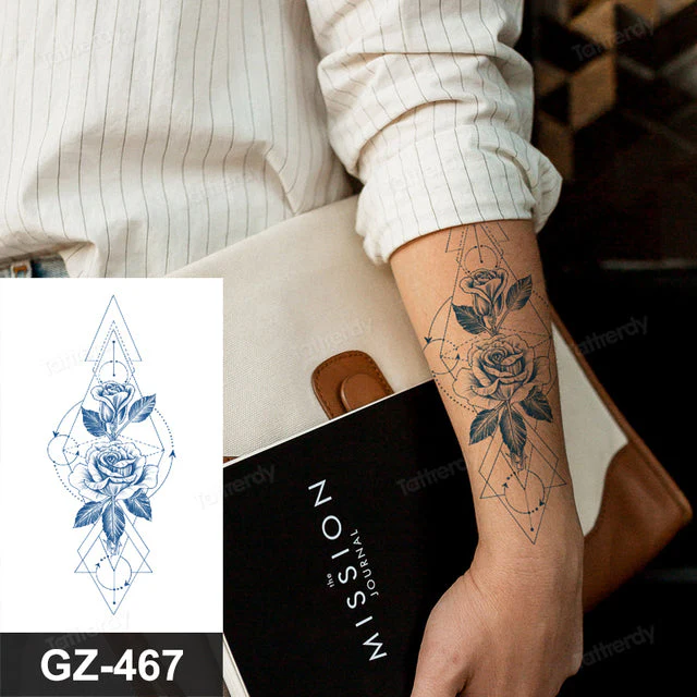 Flower Sleeve Semi-Permanent Tattoo - Image 11